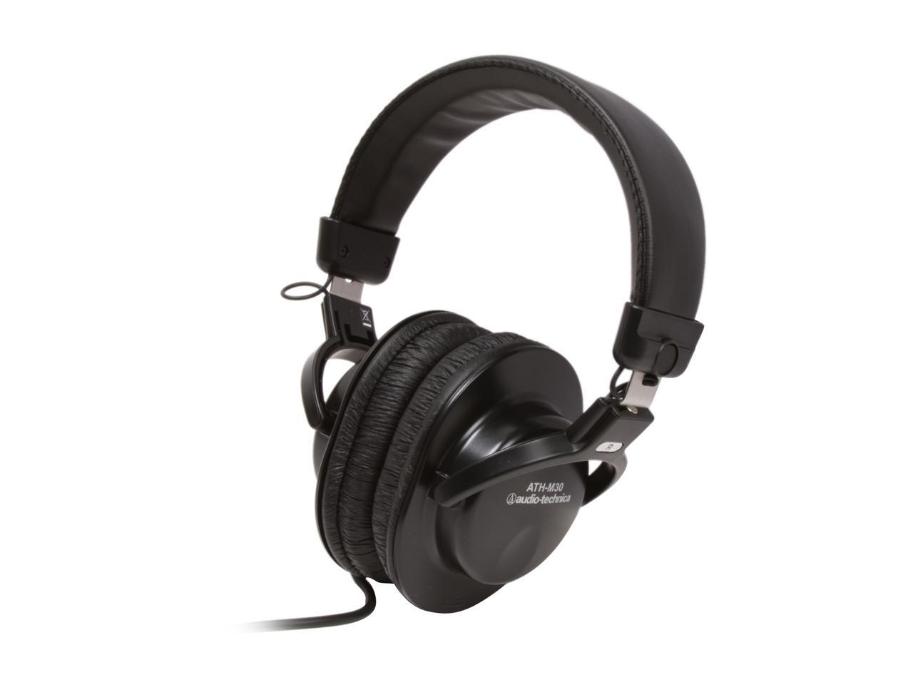 Audio-Technica ATH-M30 3.5mm/ 6.3mm Connector Circumaural Closed-back Dynamic Stereo Monitor Headphone