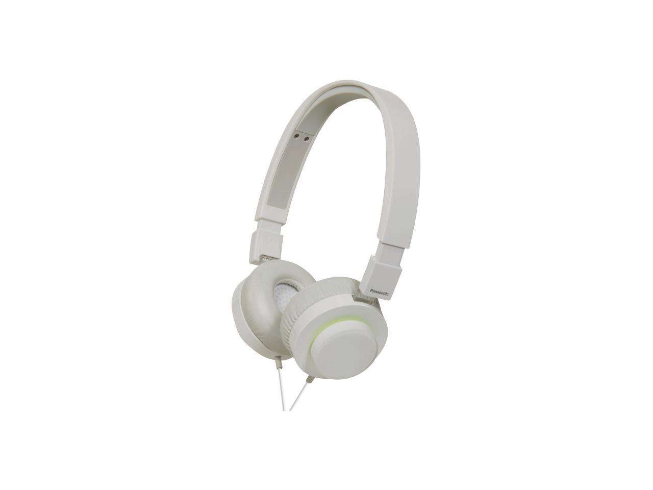 Panasonic White with Green Glow Accent RP-HXD5C-W 3.5mm Connector Supra-aural Over-the-head Headphone